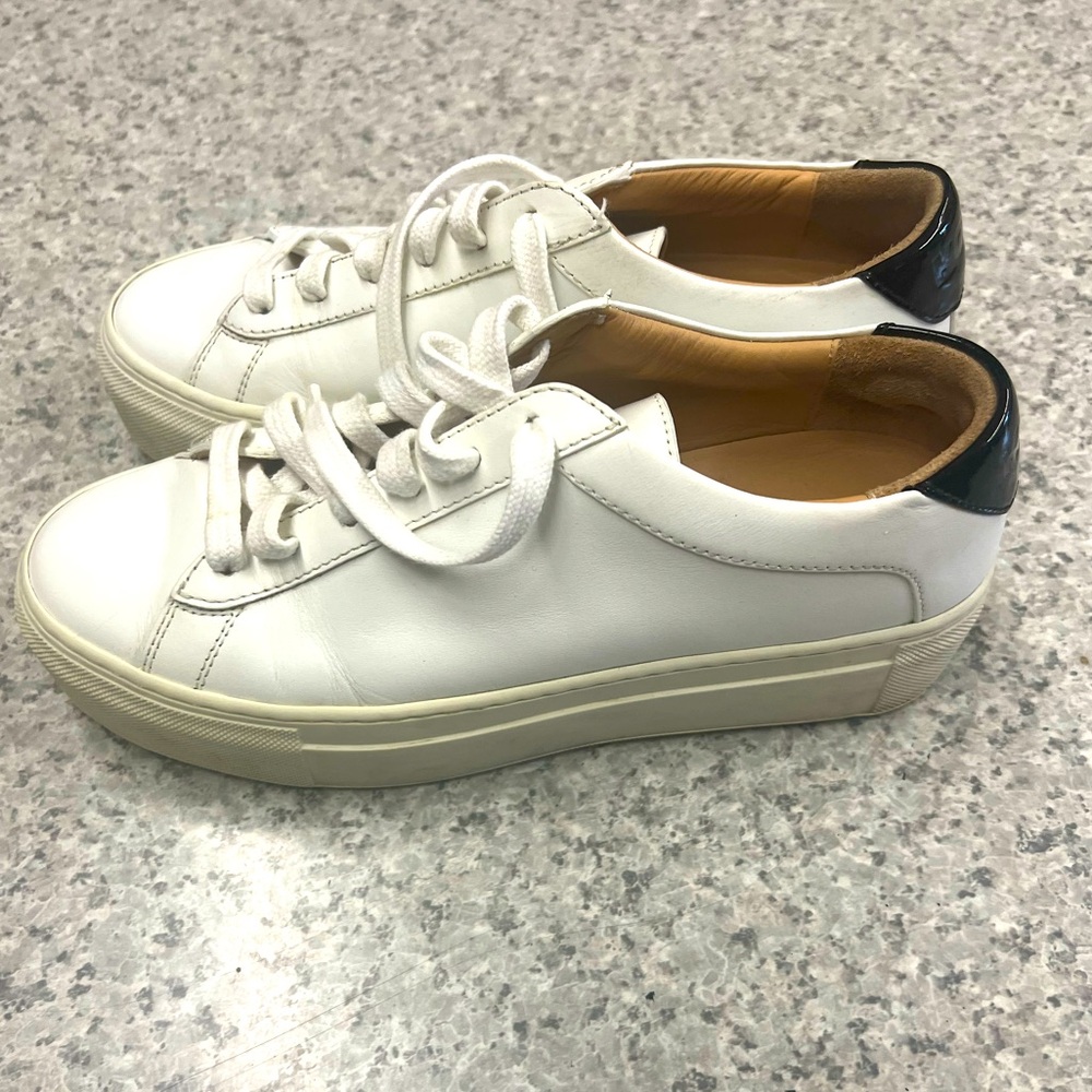 Koio Bianco Platform Sneakers in White Leather